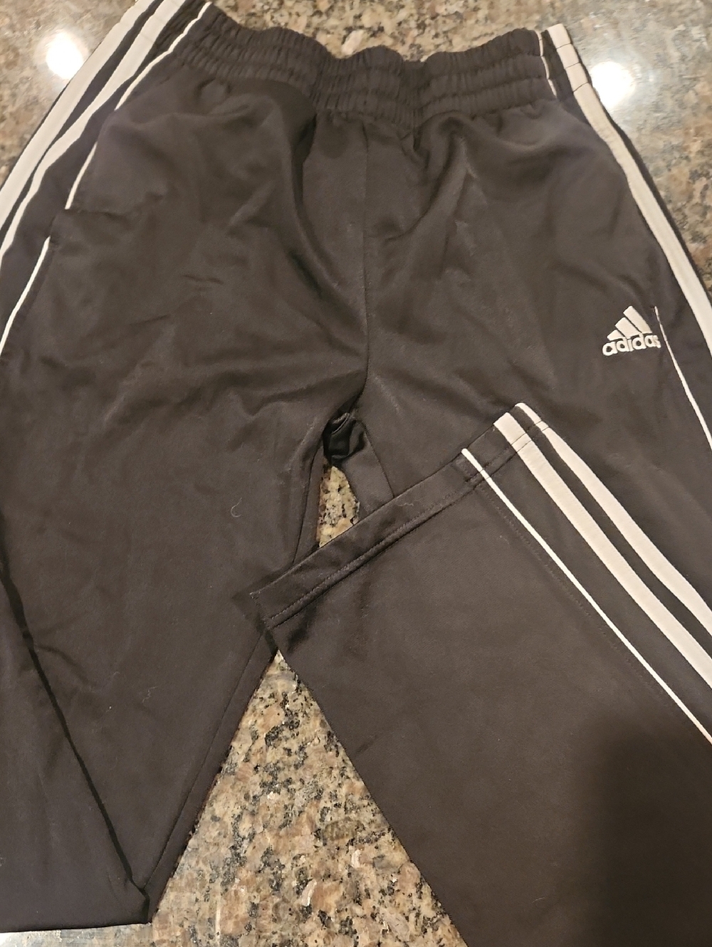 Adidas Black Joggers with White Side Stripes - Kids